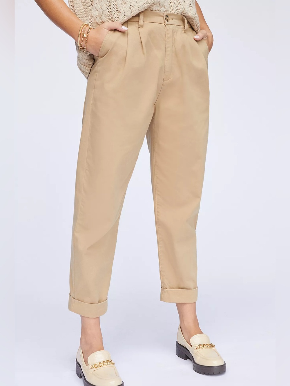 Pistola Kellin Pleated Pants Khaki Women's Size 25 Like New